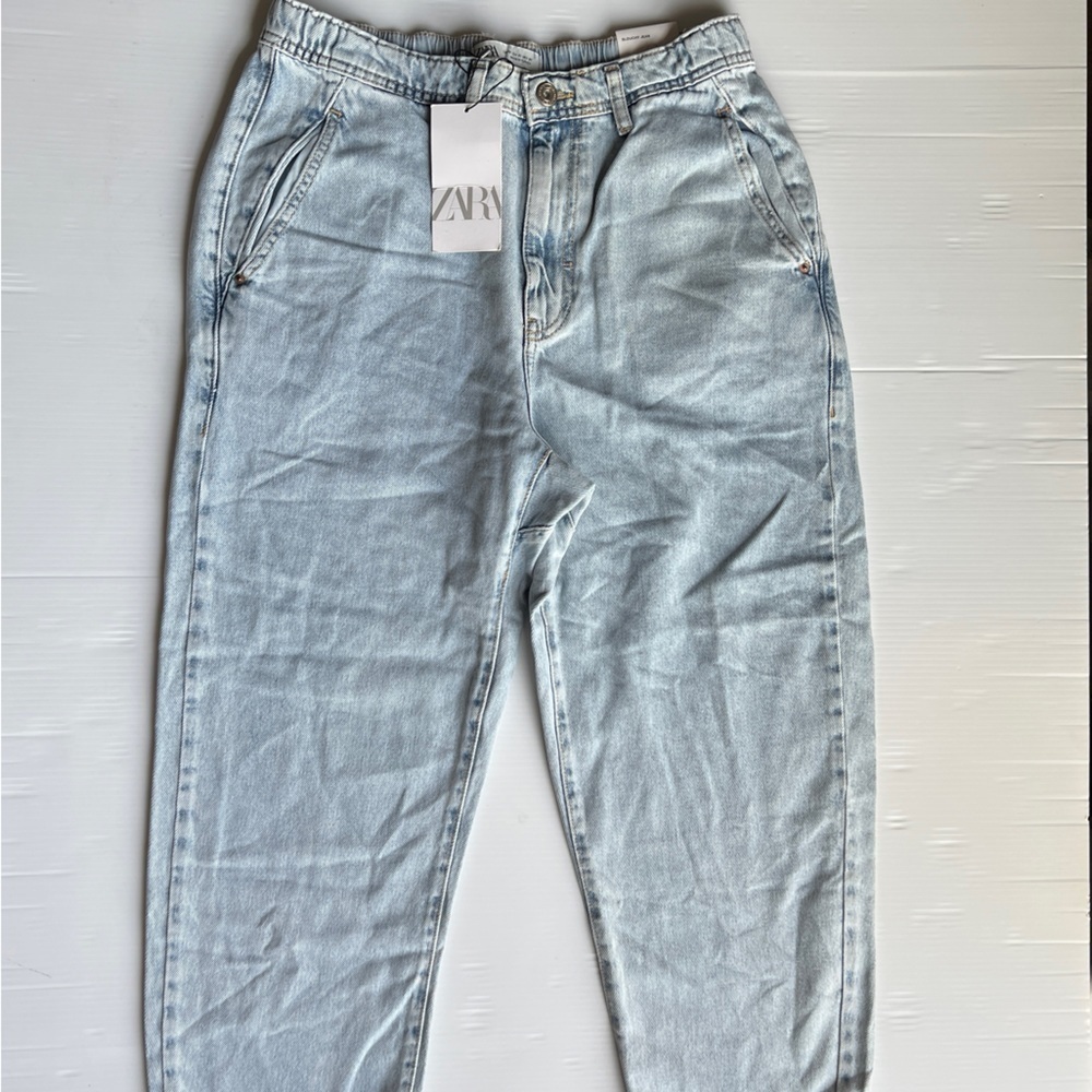 ZARA Z1975 BAGGY PAPERBAG JEANS BLUE SIZE 36  | 5862/370/436 - Picture 5 of 13